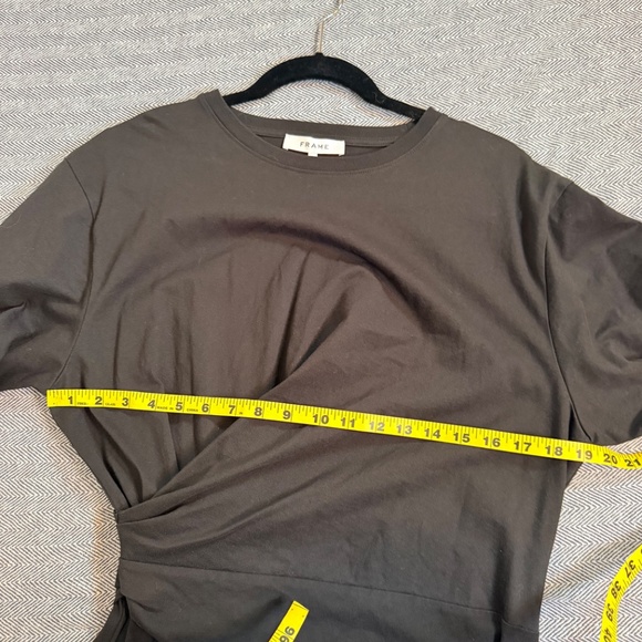 FRAME - Organic Cotton Black Twist Waist T-Shirt Dress - Picture 6 of 7